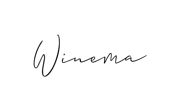 You should practise on your own different ways (Allison_Script) to write your name (Winema) in signature. don't let someone else do it for you. Winema signature style 2 images and pictures png