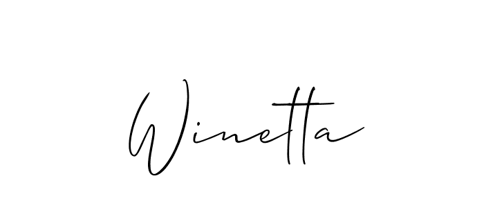 How to make Winetta signature? Allison_Script is a professional autograph style. Create handwritten signature for Winetta name. Winetta signature style 2 images and pictures png