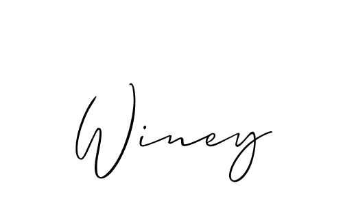 How to make Winey name signature. Use Allison_Script style for creating short signs online. This is the latest handwritten sign. Winey signature style 2 images and pictures png