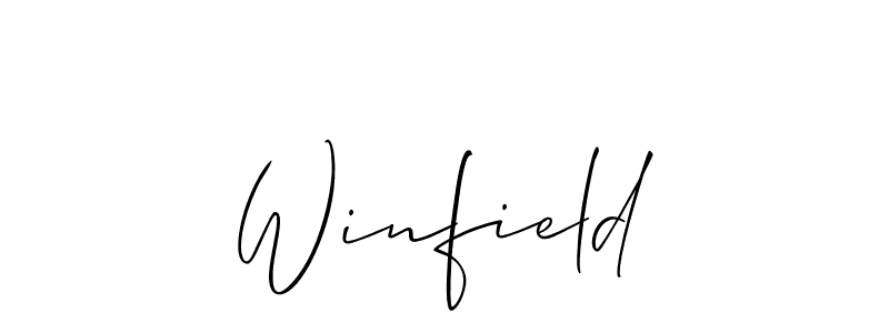 How to make Winfield signature? Allison_Script is a professional autograph style. Create handwritten signature for Winfield name. Winfield signature style 2 images and pictures png