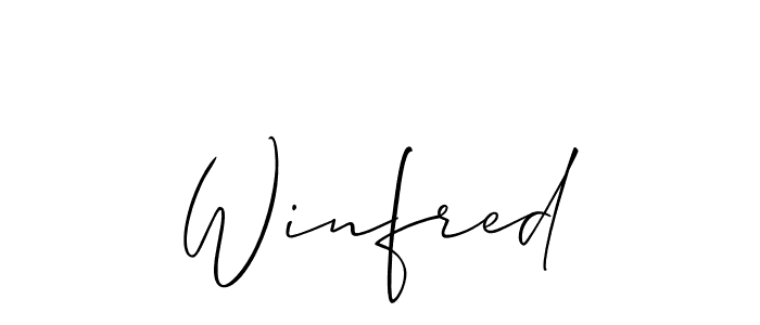 How to make Winfred name signature. Use Allison_Script style for creating short signs online. This is the latest handwritten sign. Winfred signature style 2 images and pictures png