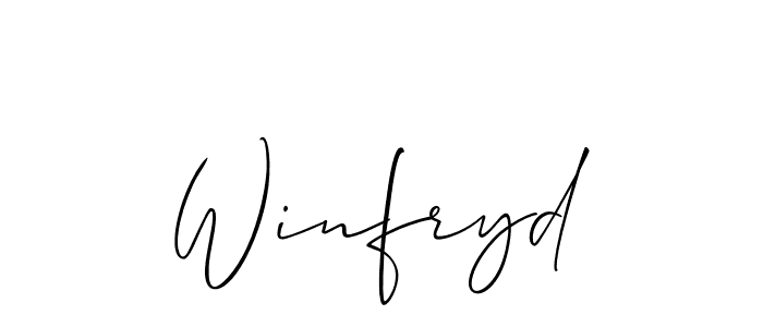 The best way (Allison_Script) to make a short signature is to pick only two or three words in your name. The name Winfryd include a total of six letters. For converting this name. Winfryd signature style 2 images and pictures png