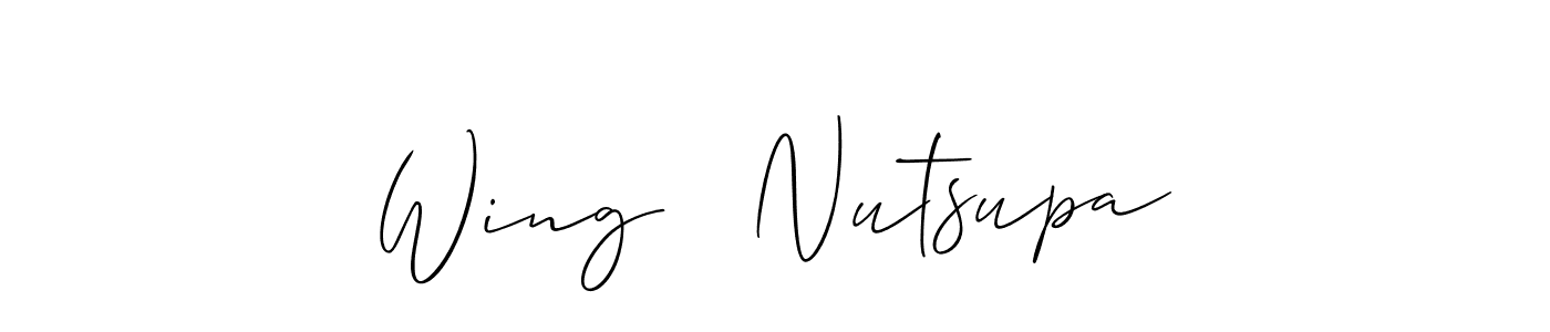 Use a signature maker to create a handwritten signature online. With this signature software, you can design (Allison_Script) your own signature for name Wing   Nutsupa. Wing   Nutsupa signature style 2 images and pictures png