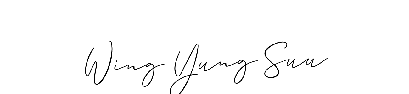 See photos of Wing Yung Suu official signature by Spectra . Check more albums & portfolios. Read reviews & check more about Allison_Script font. Wing Yung Suu signature style 2 images and pictures png