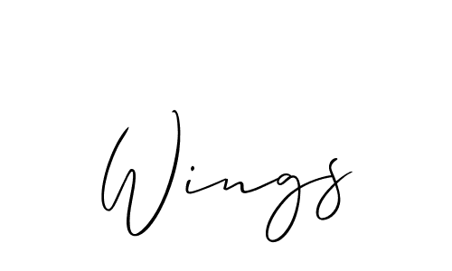 Allison_Script is a professional signature style that is perfect for those who want to add a touch of class to their signature. It is also a great choice for those who want to make their signature more unique. Get Wings name to fancy signature for free. Wings signature style 2 images and pictures png