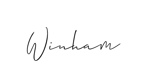 You should practise on your own different ways (Allison_Script) to write your name (Winham) in signature. don't let someone else do it for you. Winham signature style 2 images and pictures png