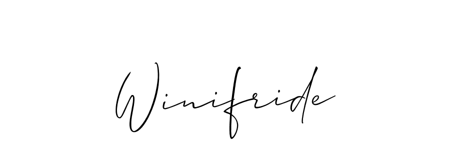 How to make Winifride signature? Allison_Script is a professional autograph style. Create handwritten signature for Winifride name. Winifride signature style 2 images and pictures png