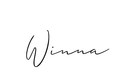 Make a short Winna signature style. Manage your documents anywhere anytime using Allison_Script. Create and add eSignatures, submit forms, share and send files easily. Winna signature style 2 images and pictures png