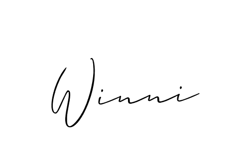 if you are searching for the best signature style for your name Winni. so please give up your signature search. here we have designed multiple signature styles  using Allison_Script. Winni signature style 2 images and pictures png