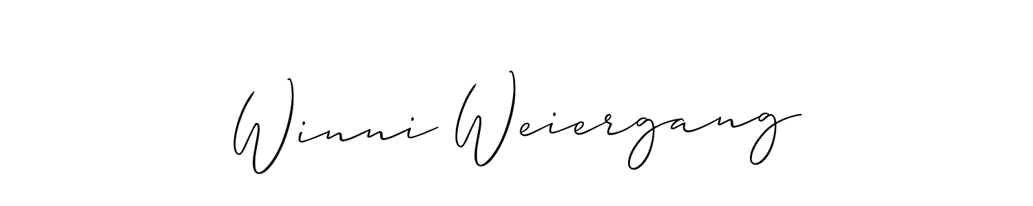 It looks lik you need a new signature style for name Winni Weiergang. Design unique handwritten (Allison_Script) signature with our free signature maker in just a few clicks. Winni Weiergang signature style 2 images and pictures png