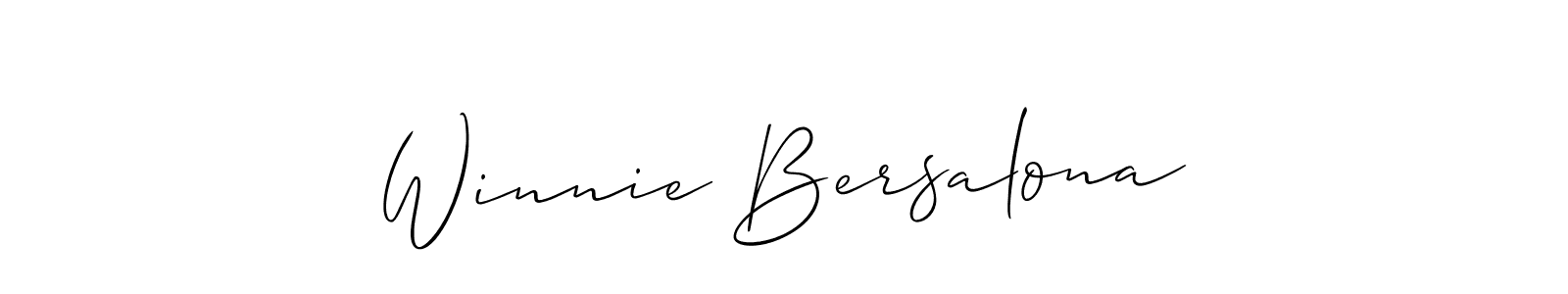 Design your own signature with our free online signature maker. With this signature software, you can create a handwritten (Allison_Script) signature for name Winnie Bersalona. Winnie Bersalona signature style 2 images and pictures png