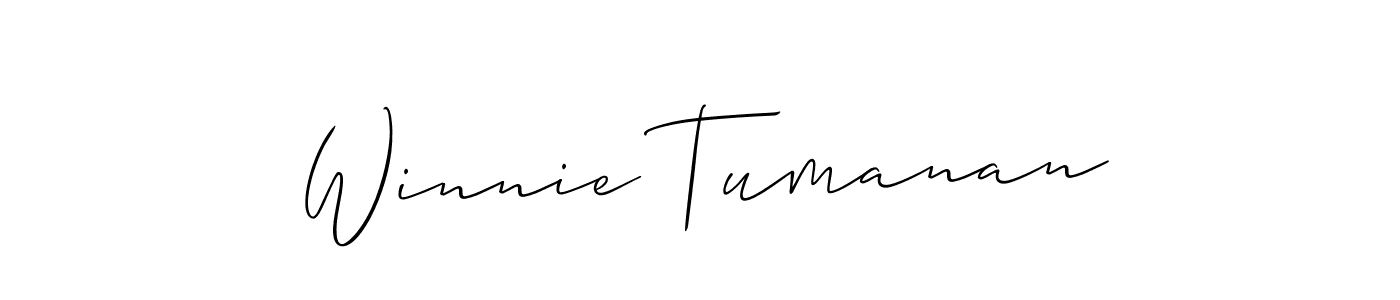 Create a beautiful signature design for name Winnie Tumanan. With this signature (Allison_Script) fonts, you can make a handwritten signature for free. Winnie Tumanan signature style 2 images and pictures png