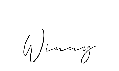 How to make Winny name signature. Use Allison_Script style for creating short signs online. This is the latest handwritten sign. Winny signature style 2 images and pictures png