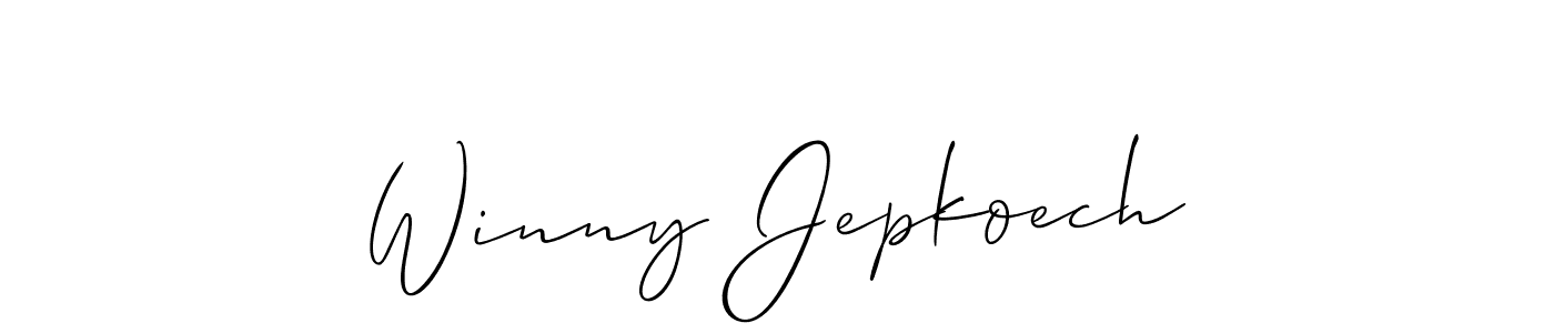 if you are searching for the best signature style for your name Winny Jepkoech. so please give up your signature search. here we have designed multiple signature styles  using Allison_Script. Winny Jepkoech signature style 2 images and pictures png