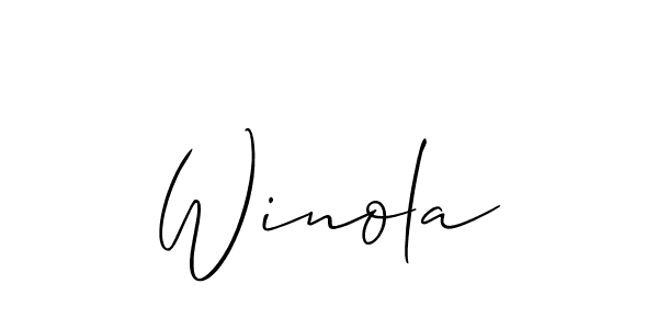 Make a short Winola signature style. Manage your documents anywhere anytime using Allison_Script. Create and add eSignatures, submit forms, share and send files easily. Winola signature style 2 images and pictures png
