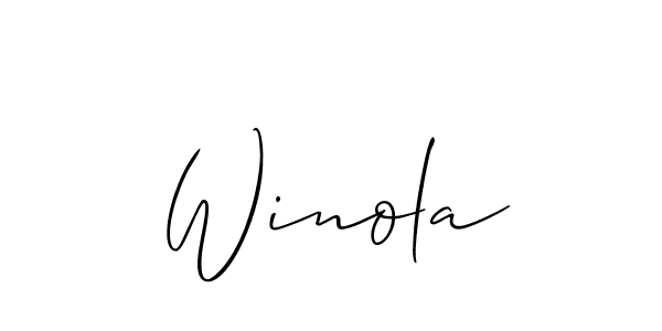 Winola stylish signature style. Best Handwritten Sign (Allison_Script) for my name. Handwritten Signature Collection Ideas for my name Winola. Winola signature style 2 images and pictures png