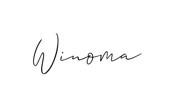 You should practise on your own different ways (Allison_Script) to write your name (Winoma) in signature. don't let someone else do it for you. Winoma signature style 2 images and pictures png