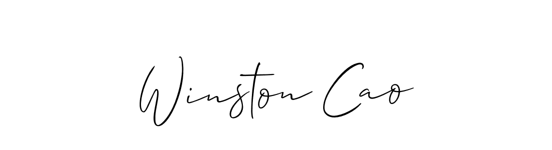 The best way (Allison_Script) to make a short signature is to pick only two or three words in your name. The name Winston Cao include a total of six letters. For converting this name. Winston Cao signature style 2 images and pictures png