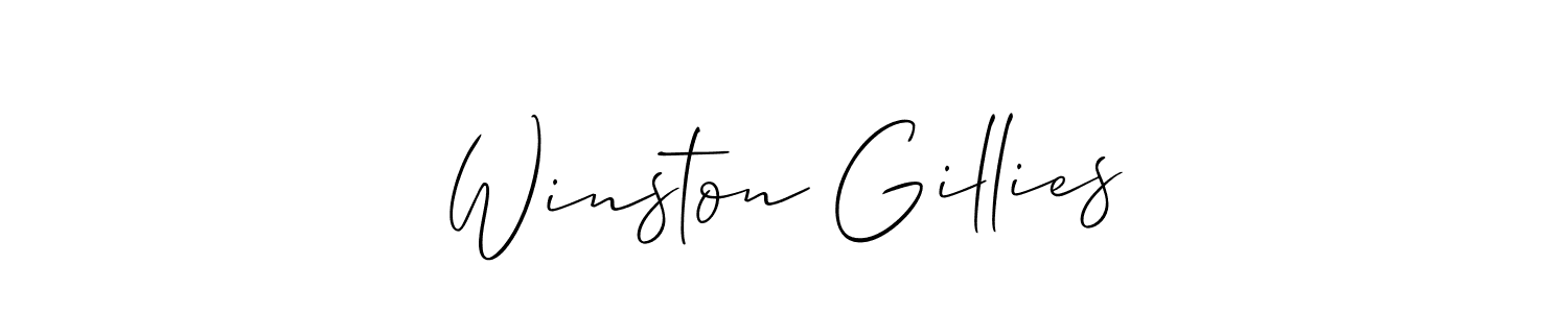 Create a beautiful signature design for name Winston Gillies. With this signature (Allison_Script) fonts, you can make a handwritten signature for free. Winston Gillies signature style 2 images and pictures png