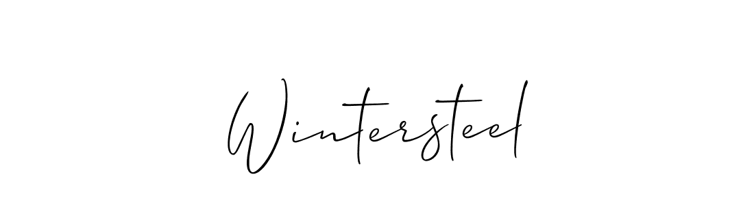 Use a signature maker to create a handwritten signature online. With this signature software, you can design (Allison_Script) your own signature for name Wintersteel. Wintersteel signature style 2 images and pictures png