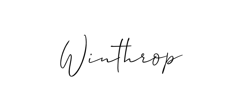 You should practise on your own different ways (Allison_Script) to write your name (Winthrop) in signature. don't let someone else do it for you. Winthrop signature style 2 images and pictures png