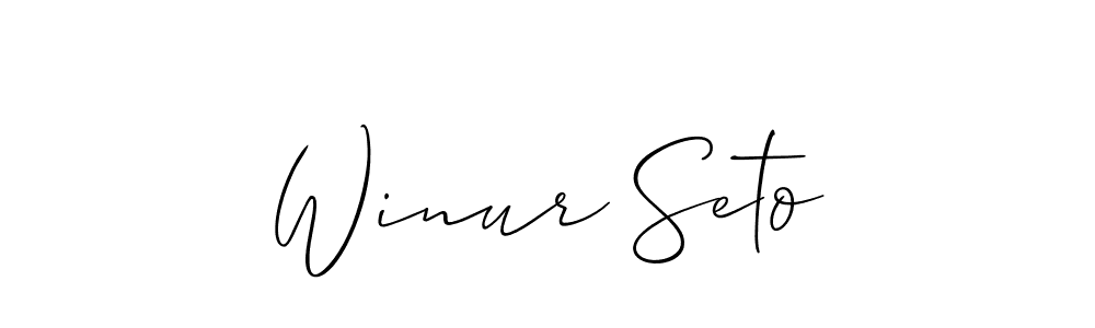 Design your own signature with our free online signature maker. With this signature software, you can create a handwritten (Allison_Script) signature for name Winur Seto. Winur Seto signature style 2 images and pictures png