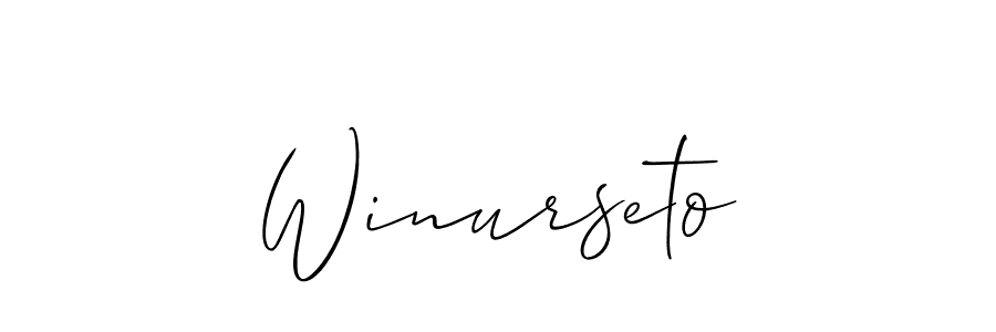 Design your own signature with our free online signature maker. With this signature software, you can create a handwritten (Allison_Script) signature for name Winurseto. Winurseto signature style 2 images and pictures png