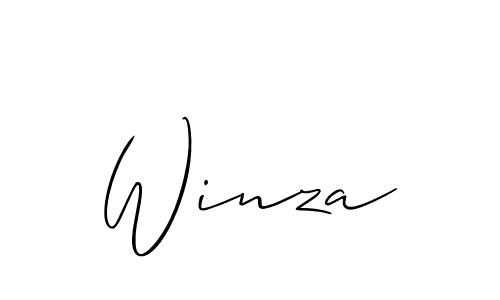 Make a beautiful signature design for name Winza. With this signature (Allison_Script) style, you can create a handwritten signature for free. Winza signature style 2 images and pictures png