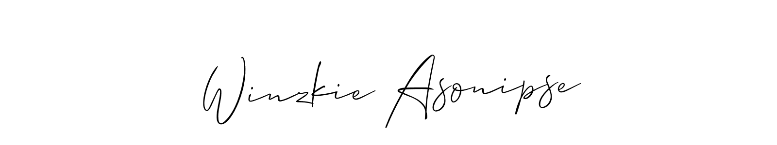 How to Draw Winzkie Asonipse signature style? Allison_Script is a latest design signature styles for name Winzkie Asonipse. Winzkie Asonipse signature style 2 images and pictures png