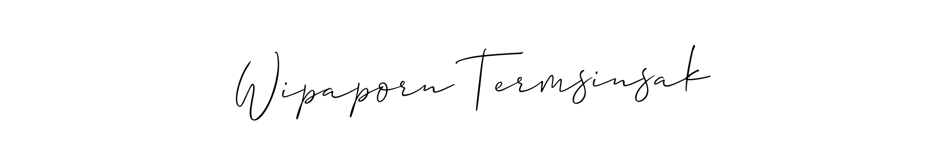 if you are searching for the best signature style for your name Wipaporn Termsinsak. so please give up your signature search. here we have designed multiple signature styles  using Allison_Script. Wipaporn Termsinsak signature style 2 images and pictures png