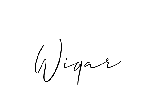 Design your own signature with our free online signature maker. With this signature software, you can create a handwritten (Allison_Script) signature for name Wiqar. Wiqar signature style 2 images and pictures png