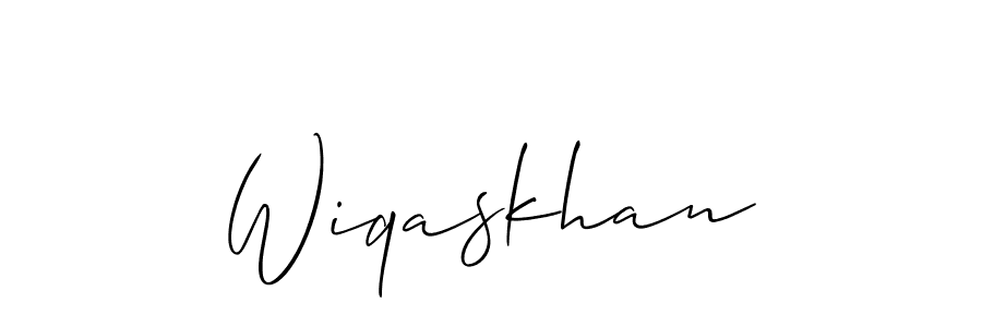 Make a beautiful signature design for name Wiqaskhan. With this signature (Allison_Script) style, you can create a handwritten signature for free. Wiqaskhan signature style 2 images and pictures png