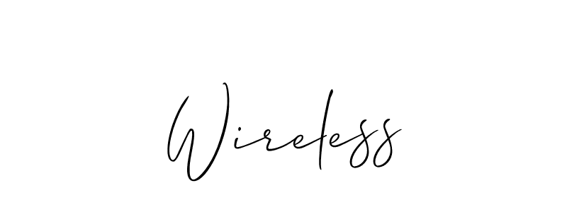 Design your own signature with our free online signature maker. With this signature software, you can create a handwritten (Allison_Script) signature for name Wireless. Wireless signature style 2 images and pictures png