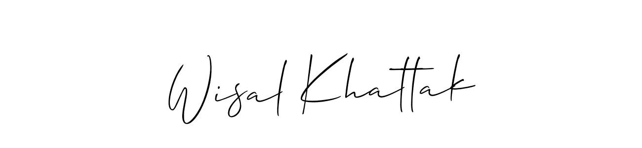The best way (Allison_Script) to make a short signature is to pick only two or three words in your name. The name Wisal Khattak include a total of six letters. For converting this name. Wisal Khattak signature style 2 images and pictures png