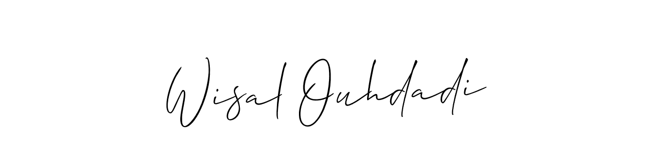 You should practise on your own different ways (Allison_Script) to write your name (Wisal Ouhdadi) in signature. don't let someone else do it for you. Wisal Ouhdadi signature style 2 images and pictures png