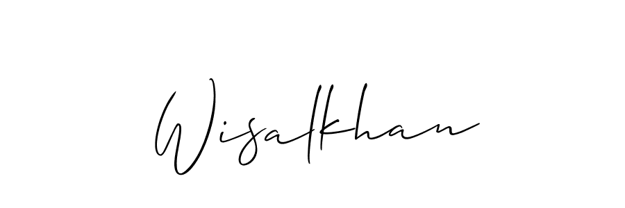 Design your own signature with our free online signature maker. With this signature software, you can create a handwritten (Allison_Script) signature for name Wisalkhan. Wisalkhan signature style 2 images and pictures png