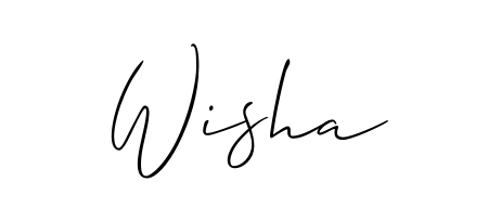 Designed for modern professionals: Wisha name signature crafted with Allison_Script script. Ready for digital PDF workflows. Wisha signature style 2 images and pictures png