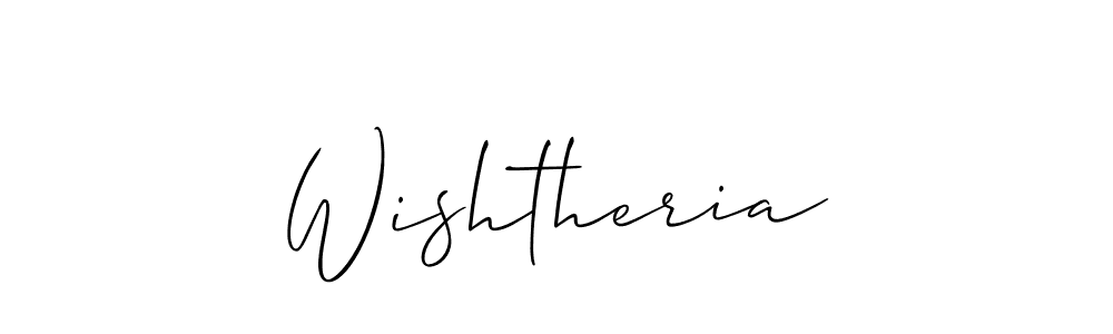 Make a beautiful signature design for name Wishtheria. With this signature (Allison_Script) style, you can create a handwritten signature for free. Wishtheria signature style 2 images and pictures png