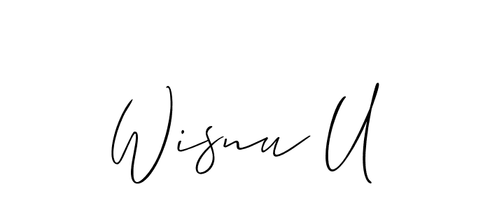 How to Draw Wisnu U signature style? Allison_Script is a latest design signature styles for name Wisnu U. Wisnu U signature style 2 images and pictures png