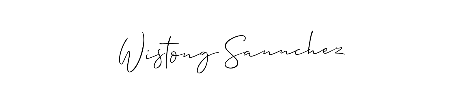 It looks lik you need a new signature style for name Wistong Sannchez. Design unique handwritten (Allison_Script) signature with our free signature maker in just a few clicks. Wistong Sannchez signature style 2 images and pictures png