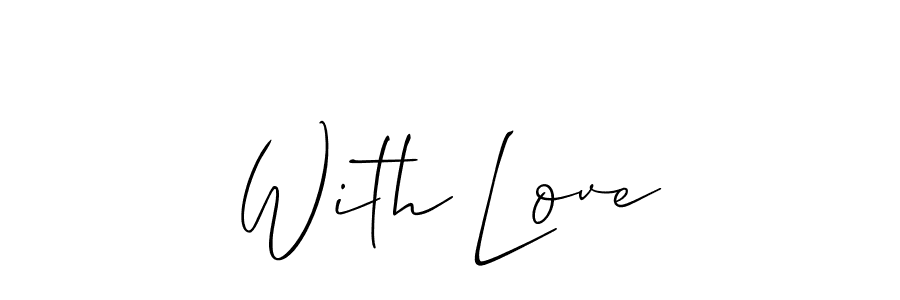 How to Draw With Love signature style? Allison_Script is a latest design signature styles for name With Love. With Love signature style 2 images and pictures png