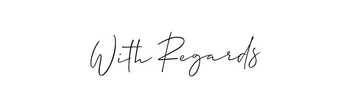 How to Draw With Regards signature style? Allison_Script is a latest design signature styles for name With Regards. With Regards signature style 2 images and pictures png