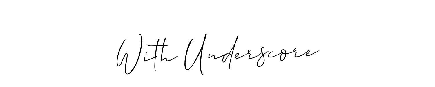 Allison_Script is a professional signature style that is perfect for those who want to add a touch of class to their signature. It is also a great choice for those who want to make their signature more unique. Get With Underscore name to fancy signature for free. With Underscore signature style 2 images and pictures png