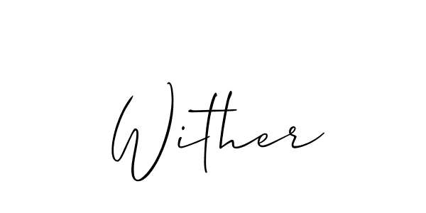 How to Draw Wither signature style? Allison_Script is a latest design signature styles for name Wither. Wither signature style 2 images and pictures png