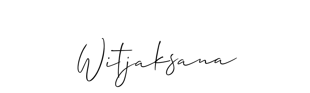 Make a beautiful signature design for name Witjaksana. With this signature (Allison_Script) style, you can create a handwritten signature for free. Witjaksana signature style 2 images and pictures png
