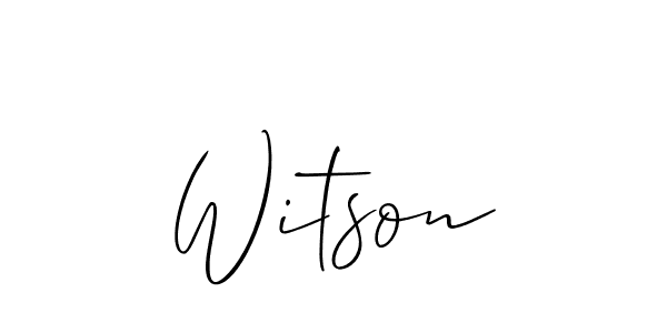 Use a signature maker to create a handwritten signature online. With this signature software, you can design (Allison_Script) your own signature for name Witson. Witson signature style 2 images and pictures png