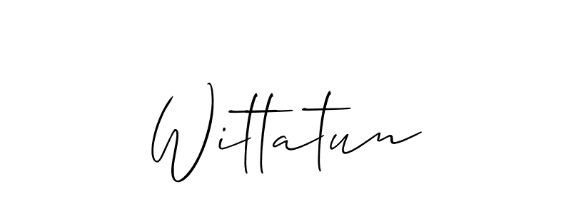 Design your own signature with our free online signature maker. With this signature software, you can create a handwritten (Allison_Script) signature for name Wittatun. Wittatun signature style 2 images and pictures png