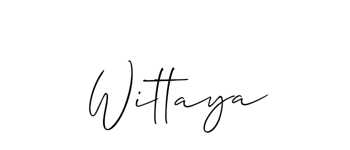 The best way (Allison_Script) to make a short signature is to pick only two or three words in your name. The name Wittaya include a total of six letters. For converting this name. Wittaya signature style 2 images and pictures png