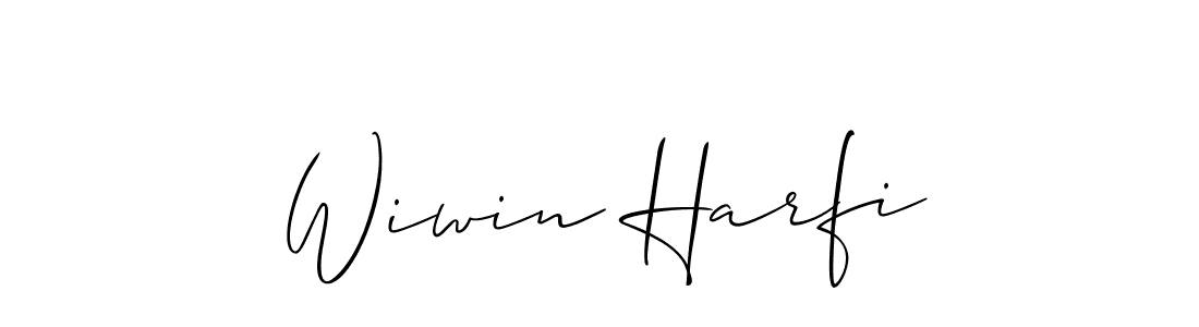How to make Wiwin Harfi name signature. Use Allison_Script style for creating short signs online. This is the latest handwritten sign. Wiwin Harfi signature style 2 images and pictures png