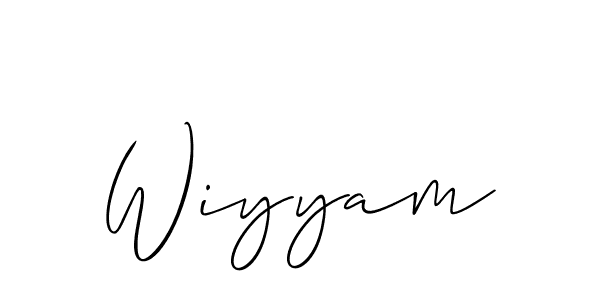 Make a beautiful signature design for name Wiyyam. With this signature (Allison_Script) style, you can create a handwritten signature for free. Wiyyam signature style 2 images and pictures png